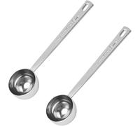 2 Pcs Tablespoon Scoops,15 ml Stainless Steel Coffee Measuring Spoon,Durable Long Handle 15ml Measuring Spoon,Multifunctional Reusable Coffee Scoop,for Ground-Coffee,Loose Tea,Milk Brewin and Powder.