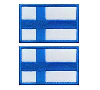 2 Pcs Tactical Finland Flag Embroidered Patches - 3.15"x 2" Nordic Finnish Flag Military Uniform Sew On Emblem Patch - Loop & Hook Fasteners Attach to Tactical Backpack, Garment & Gears