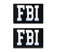 2 Pcs Tactical Military Patch of F.B.I Special Police Hook and Loop Fully Embroidered Moral Tags Emblem Patches for Attach to Caps Backpack Uniform Clothes Dog Vest Harness