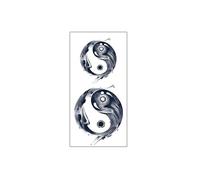 2 PCS Tai Chi Yin And Yang Fish Fake Tattoo Stickers For Men And Women Waterproof And Durable Herbal Juice Semi-Permanent Fake Tattoos Forearm And Hand Realistic