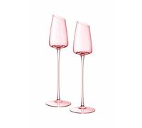 2 pcs Tall Pink Asymmetrical Wine Glass - Slim Long-Stem Crystal-Style Glass Lightweight Design, Elegant Champagne & White Wine Goblet for Dining, Weddings & Romantic Evenings