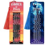 2 Pcs Tandem Read Bookmarks with Silk Tassel Double-Sided Fantasy Reading Guide Empire of Storms Tower of Dawn Book Markers Birthday Gift for Novel Fans Book Lovers Readers Bookish Stationery Supplies