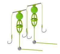 2 PCS Tangle-Free Bottom-Up Feeder Basket Fishing System Bait Cage, Reverse Bottom Double Hook Rig, Catfish and Carp Fishing Rig, Anti-Tangle Fishing Bait Cage for Powder, Pellets, Block Baits