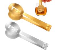 2 Pcs Tea Bag Squeezer Grip Clamp, Stainless Steel Strainer Spoon Round Clip Tongs Holder Tea Accessories Tool (Gold and Silver)