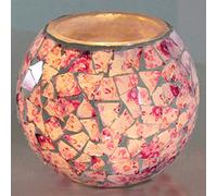 2 Pcs Tea Light Candle Holder Mosaic Glass Candle Jars Handmade Romantic Tealight Holders Friendship Nightlight for Party Wedding Birthday Anniversary