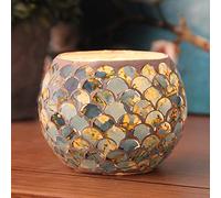 2 Pcs Tea Light Candle Holder Mosaic Glass Candle Jars Handmade Romantic Tealight Holders Friendship Nightlight for Party Wedding Birthday Anniversary