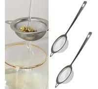 2 Pcs Tea Strainer Fine Mesh, Stainless Steel Metal Sieve with Non Slip Handle, Small Fine Mesh Strainer for Loose Tea, Coffee, Spices, Kitchen Sifter, Durable and Easy to Clean