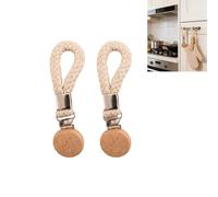 2 Pcs Tea Towel Holders,Tea Towel Hooks,Metal Napkin Clips for Hanging Loops Kit Beige Kitchen Hand Towels Dishcloth Hook Replacement Accessories for Bathroom,Gym,Cupboards,Cloth Hangers,Teahouse
