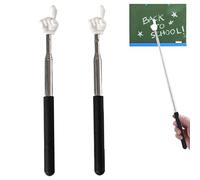2 Pcs Telescopic Finger Pointer,Telescopic Teachers Pointer,Retractable Teaching Tool,for Presentations,Teaching & Lectures Durable Instructional Tool for Educators (Black)