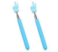 2 Pcs Telescopic Teacher Pointer Finger, Extendable Pointer Teacher Pointers for Classroom, Retractable Hand Pointer Finger Pointer Stick Elementary School Kindergarten Teacher Supplies (Blue)