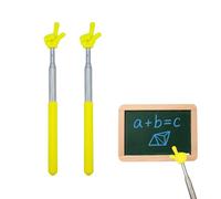 2 Pcs Telescopic Teacher Pointer Stick, Retractable Finger Hand Pointer for Classroom, Extendable Pointing Stick for School Presentations & Interactive Learning (Yellow, 2Pcs)