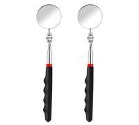2 Pcs Telescoping Inspection Mirror Flexible 360 Rotation Telescoping Mirrors Round Mirror on a Stick 28.3 Inch Mechanic Automotive Tool with Long Handle for Technicians Mechanics Contractors Checking