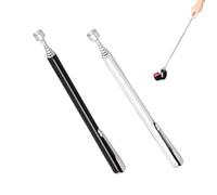 2 Pcs Telescoping Magnetic Pick Up Tool with Pocket Clip, Extendable Magnetic Handheld Stick Pen, 1.5 LB Magnetic Grabber Tools for Picking Up Bolt, Screws, Nuts, Pins (Black & White)