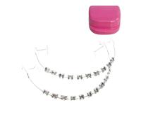 2 Pcs Temporary Dental Fake Braces, Colorful Tooth Decoration with Metal Wires & Box, Practice Props for Dental Students, Orthodontists to Explain