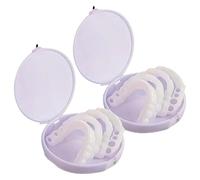 2 Pcs Temporary Denture Kit for Teeth, Adjustable Snap-On Flex Veneer Set for Upper and Lower Teeth, Comfort Fit Instant Smile Cover, Soft Odor-Free Design, with Storage Box