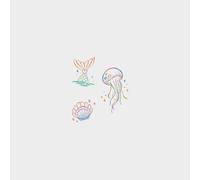 2 Pcs Temporary Tattoos For Adults Colored Jellyfish Shells Wrist Clavicle Neck Waterproof Long-Lasting Female Simulation Small Fresh Small Picture Fake Tattoo Stickers