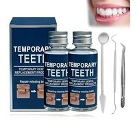 2 Pcs Temporary Tooth Filling Repair Kit with Oral Endoscope Probe Three-Piece Set,Moldable False Teeth Replacement for Temporary Fixing Filling Missing Broken Tooth