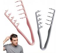 2 Pcs Texture Comb, Volumizing Wide-Tooth Hair Styling Comb, Mens Texture, Roots Volume Tool, Foundation Capacity Apparatus Maximum Lift, Hair Combs for Men and Women (Grey+Pink)