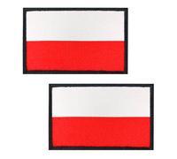 2 PCS The Republic of Poland Polish Flag Patch Embroidered Tactical Badge Applique Hook and Loop Emblem Patches for Vest,Hat,Backpack,Jacket,Armband,Uniforms,Clothes,Pouch,Jeans,Bag