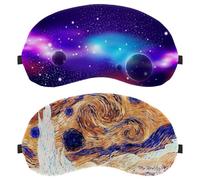 2 PCS The Starry Night Sleep Eye Mask for Side Sleeper, Sleeping Mask, Light Blocking Eye Mask, Soft Eye Shade Cover for Travel, Nap, Plane