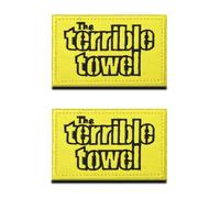 2 Pcs The Terrible Towel Hook and Loop Funny Cute Social Morale Meme Patch, Biker Saying Embroidered Patch, DIY Applique Accessory for Backpacks, Vests, Gym Bags, Hats, Helmets,Clothes