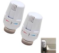 2 Pcs Thermostatic Radiator Valve, Radiator Automatic Thermostat Valve Replacement Heads, Standard M30x1.5 DN25 Electric Regulating Valves Universal for Home Office Plumbing Heating Systems(White)