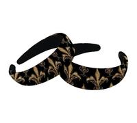 2 PCS Thick Padded Headbands, Vintage Abstract Iris Pattern Fashion Headband Hair Bands, Velvet Wide Top Turban for Girls Women Men