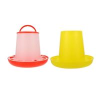 2 Pcs Thickened Poultry Feeding Trough Plastic Outdoor Feed Dispenser | Strong Toughness, Sun Protection, Easy Disassembly, Prevents Contamination, for Geese and Poultry Outdoors Random Color