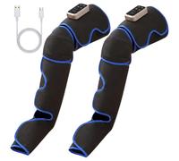 2 Pcs Thigh and Calf Massager with Heat, 28.3 in / 72 cm Air Compression Massager, Full Wrap Air Wave Leg Massaging Device, Revitalizes Body, Comforts Muscles, for Leg Tiredness
