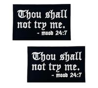 2 PCS Thou Shall Not Try Me Hook and Loop Patches Tactical Embroidered Applique Emblem Patches for Coat,Biker,Backpack,Vest,Armband,Jacket,Pants,Hat,Uniforms,Pouch,Clothes