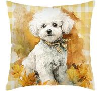 2 Pcs Throw Pillowcase Bichon Frise Pillowcase For Garden 45X45Cm