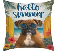 2 Pcs Throw Pillowcase Boxer Dog Cushion Covers For Livingroom 45X45Cm