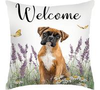 2 Pcs Throw Pillowcase Boxer Dog Pillow Cases For Bedroom 45X45Cm