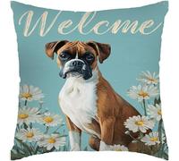 2 Pcs Throw Pillowcase Boxer Dog Pillow Cases For Garden 45X45Cm