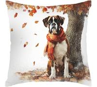2 Pcs Throw Pillowcase Boxer Dog Pillow Cases For Sofa Bed 45X45Cm