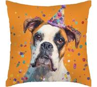 2 Pcs Throw Pillowcase Boxer Dog Pillow Cover For Livingroom 45X45Cm