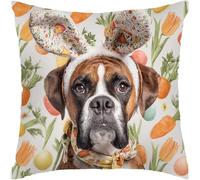 2 Pcs Throw Pillowcase Boxer Dog Pillowcase For Garden 45X45Cm