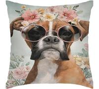 2 Pcs Throw Pillowcase Boxer Dog Pillowcase For Garden 45X45Cm