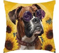 2 Pcs Throw Pillowcase Boxer Dog Pillowcase For Livingroom 45X45Cm
