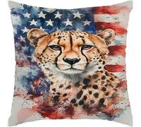 2 Pcs Throw Pillowcase Cheetah Pillow Cases For Livingroom 45X45Cm