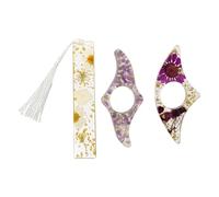 2 Pcs Thumb Book Page Holder and 1 Pc Bookmark,Dried Flower Resin Book Page Holder Bookmark Page Holder Book Accessories Book Lovers Gift Ideas for Teachers Student Bookworm Readers Literary