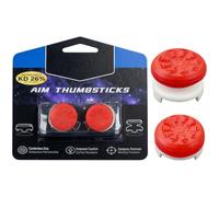 2 Pcs Thumb Grips For P-S4 PS5 Controller Accessories,Durable,High-Performance Silicone Joystick Replacement,Enhances Accuracy And Grip In FPS Games,Available In Tall And Medium Handle Sizes (Red)