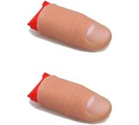 2 Pcs Thumb Tip Magic Tricks Fake Thumb Tip Silk Vanish Magic Disappearing Silk Fake Thumb Tip Magic Trick Gimmick Magician Accessory and Practical Jokes Magic Tricks Making Objects Appear Disappear