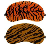 2 PCS Tiger Stripe Pattern Background Sleep Eye Mask for Side Sleeper, Sleeping Mask, Light Blocking Eye Mask, Soft Eye Shade Cover for Travel, Nap, Plane