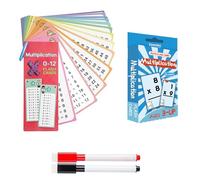 2 PCS Times Tables Flash Cards and Math Chart for Kids - Multiplication Learning Cards to Practice Mathematics
