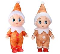 2 Pcs Tiny Baby Elf Doll Tiny Christmas gingerbread man Dolls Christmas Novelty Toys Elf Accessories for Little Girls and Boys Gift Cute Xmas Baby Elf Dolls for Kids Christmas New Year Decorations