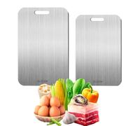 2 Pcs Titanium Cutting Board, 2025 New Multifunctional Titanium Chopping Board, Pure Titanium Cutting Board Food Grade, for Ensure The Original Taste of The Ingredients