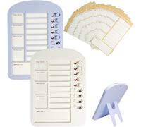 2 Pcs To Do List Checklist Board with 26 Blank Paper, Chores Chart for Adults, Chore Chart Memo Boards, Detachable Message Slider Schedule Planning Boards, Reusable Schedule Board, for Planner Remind