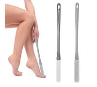 2 PCS Toe Cleaning Brush 15.7" Long Handled Foot Scrubbing Brush Toe and Foot Cleaner Long Handle Silicone Feet Scrubber in Shower for Shower Seniors Elderly Men Women (Grey)