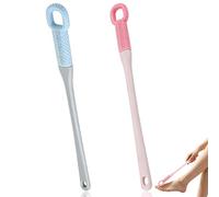 2 Pcs Toe Cleaning Brush, 15.75" Shower Foot Brush Foot Scrubber for Shower with Long Handle, Cleaning Toe Gap Foots Brush Feet Care, Blue and Pink Foots Cleaner for Daily Use and Cleanings